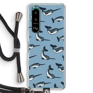 CaseCompany Narwhal: Sony Xperia 5 III Transparant Hoesje met koord