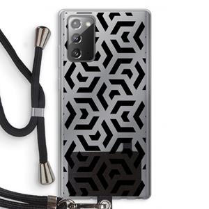 CaseCompany Crazy pattern: Samsung Galaxy Note 20 / Note 20 5G Transparant Hoesje met koord