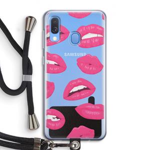 CaseCompany Bite my lip: Samsung Galaxy A40 Transparant Hoesje met koord
