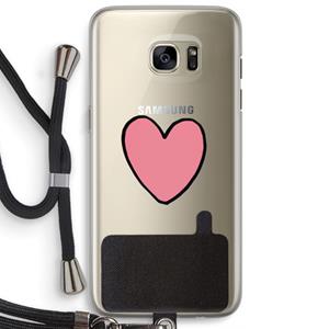 CaseCompany Hartje: Samsung Galaxy S7 Edge Transparant Hoesje met koord