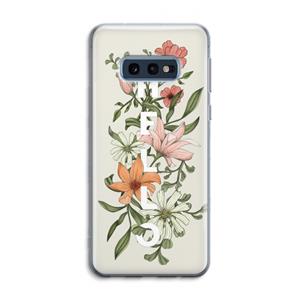 CaseCompany Hello bloemen: Samsung Galaxy S10e Transparant Hoesje