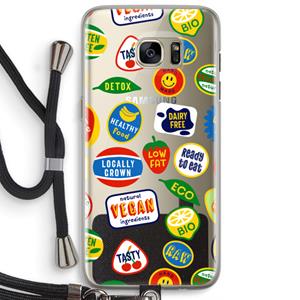 CaseCompany Fruitsticker: Samsung Galaxy S7 Edge Transparant Hoesje met koord