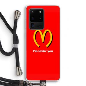 CaseCompany I'm lovin' you: Samsung Galaxy S20 Ultra Transparant Hoesje met koord