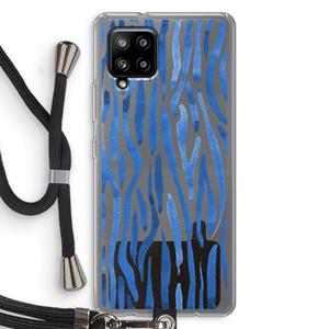 CaseCompany Blauwe nerven: Samsung Galaxy A42 5G Transparant Hoesje met koord