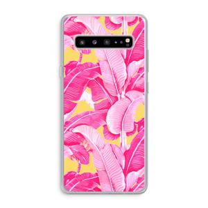CaseCompany Pink Banana: Samsung Galaxy S10 5G Transparant Hoesje