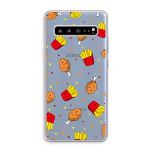 CaseCompany Chicken 'n Fries: Samsung Galaxy S10 5G Transparant Hoesje