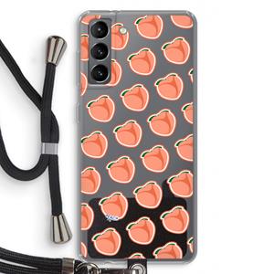 CaseCompany Just peachy: Samsung Galaxy S21 Transparant Hoesje met koord
