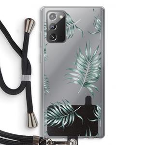 CaseCompany Simple leaves: Samsung Galaxy Note 20 / Note 20 5G Transparant Hoesje met koord