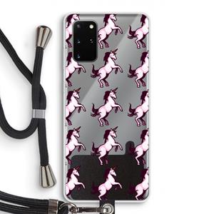 CaseCompany Musketon Unicorn: Samsung Galaxy S20 Plus Transparant Hoesje met koord