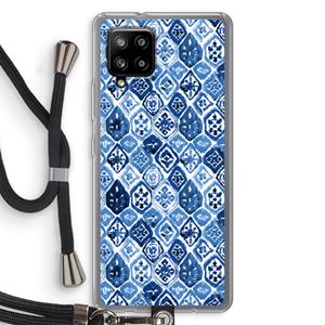 CaseCompany Blauw motief: Samsung Galaxy A42 5G Transparant Hoesje met koord