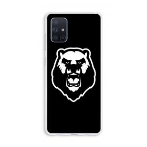 CaseCompany Angry Bear (black): Galaxy A71 Transparant Hoesje