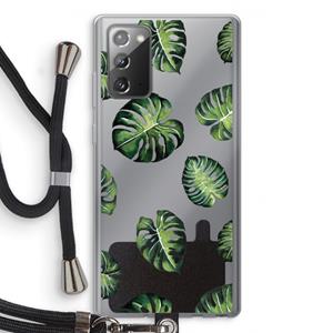 CaseCompany Tropische bladeren: Samsung Galaxy Note 20 / Note 20 5G Transparant Hoesje met koord
