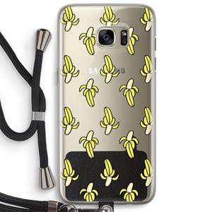 CaseCompany Bananas: Samsung Galaxy S7 Edge Transparant Hoesje met koord