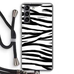 CaseCompany Zebra pattern: Samsung Galaxy S21 Transparant Hoesje met koord