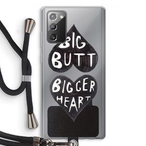 CaseCompany Big butt bigger heart: Samsung Galaxy Note 20 / Note 20 5G Transparant Hoesje met koord