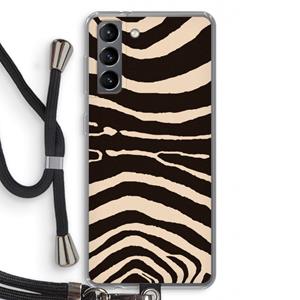 CaseCompany Arizona Zebra: Samsung Galaxy S21 Transparant Hoesje met koord