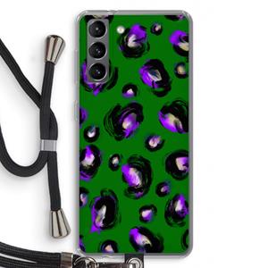 CaseCompany Green Cheetah: Samsung Galaxy S21 Transparant Hoesje met koord