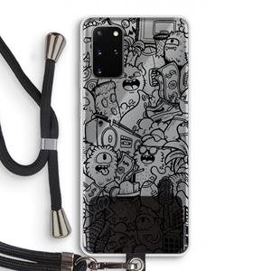 CaseCompany Vexx Black City : Samsung Galaxy S20 Plus Transparant Hoesje met koord