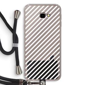 CaseCompany Strepen zwart-wit: Samsung Galaxy J4 Plus Transparant Hoesje met koord