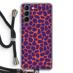 CaseCompany Purple Giraffe: Samsung Galaxy S21 Transparant Hoesje met koord