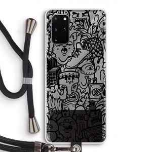 CaseCompany Vexx Black Mixtape: Samsung Galaxy S20 Plus Transparant Hoesje met koord