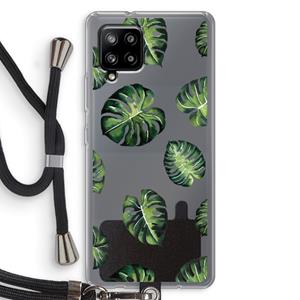 CaseCompany Tropische bladeren: Samsung Galaxy A42 5G Transparant Hoesje met koord