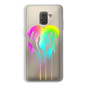 CaseCompany Hold My Heart: Samsung Galaxy A8 (2018) Transparant Hoesje