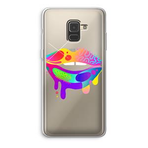 CaseCompany Lip Palette: Samsung Galaxy A8 (2018) Transparant Hoesje