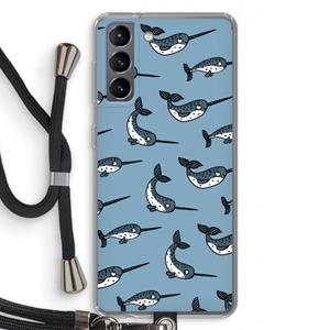 CaseCompany Narwhal: Samsung Galaxy S21 Transparant Hoesje met koord