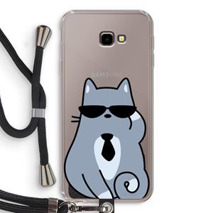CaseCompany Cool cat: Samsung Galaxy J4 Plus Transparant Hoesje met koord