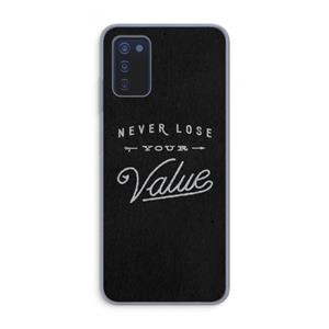 CaseCompany Never lose your value: Samsung Galaxy A03s Transparant Hoesje