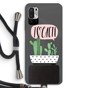 CaseCompany I love cacti: Xiaomi Redmi Note 10 5G Transparant Hoesje met koord