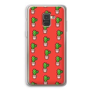 CaseCompany Mini cactus: Samsung Galaxy A8 (2018) Transparant Hoesje