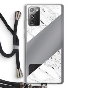 CaseCompany Biggest stripe: Samsung Galaxy Note 20 / Note 20 5G Transparant Hoesje met koord