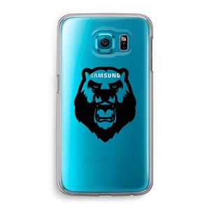 CaseCompany Angry Bear (black): Samsung Galaxy S6 Transparant Hoesje