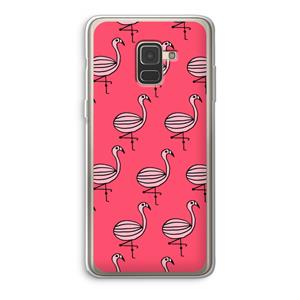 CaseCompany Flamingo: Samsung Galaxy A8 (2018) Transparant Hoesje