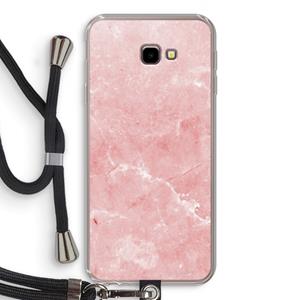 CaseCompany Roze marmer: Samsung Galaxy J4 Plus Transparant Hoesje met koord