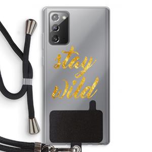 CaseCompany Stay wild: Samsung Galaxy Note 20 / Note 20 5G Transparant Hoesje met koord