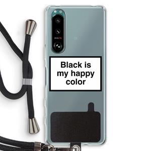 CaseCompany Black is my happy color: Sony Xperia 5 III Transparant Hoesje met koord