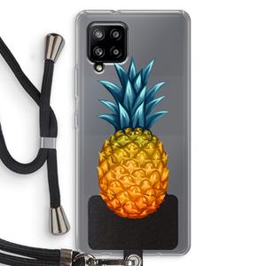 CaseCompany Grote ananas: Samsung Galaxy A42 5G Transparant Hoesje met koord