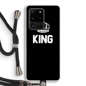 CaseCompany King zwart: Samsung Galaxy S20 Ultra Transparant Hoesje met koord