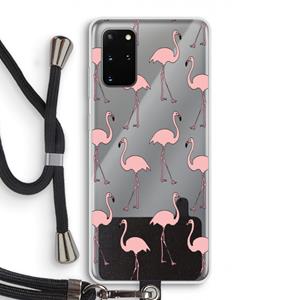 CaseCompany Anything Flamingoes: Samsung Galaxy S20 Plus Transparant Hoesje met koord