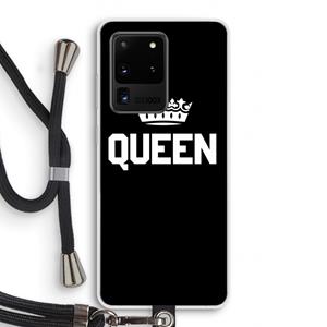 CaseCompany Queen zwart: Samsung Galaxy S20 Ultra Transparant Hoesje met koord