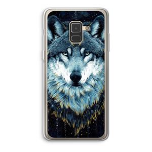 CaseCompany Darkness Wolf: Samsung Galaxy A8 (2018) Transparant Hoesje