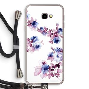 CaseCompany Waterverf bloemen: Samsung Galaxy J4 Plus Transparant Hoesje met koord