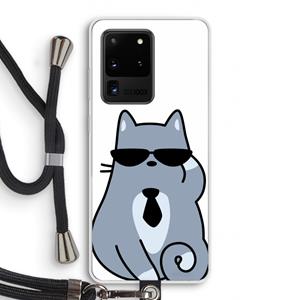 CaseCompany Cool cat: Samsung Galaxy S20 Ultra Transparant Hoesje met koord