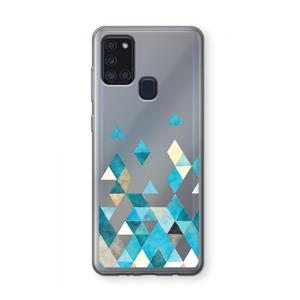 CaseCompany Gekleurde driehoekjes blauw: Samsung Galaxy A21s Transparant Hoesje
