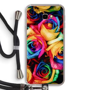 CaseCompany Neon bloemen: Samsung Galaxy J4 Plus Transparant Hoesje met koord