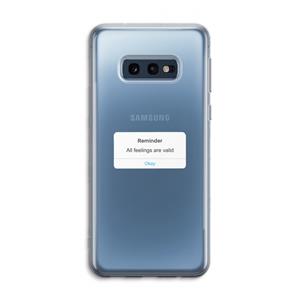CaseCompany Reminder: Samsung Galaxy S10e Transparant Hoesje
