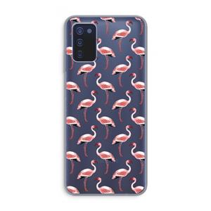 CaseCompany Flamingoprint groen: Samsung Galaxy A03s Transparant Hoesje